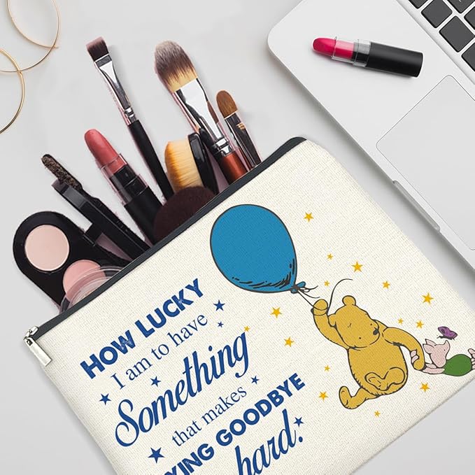 YeleY Winnie the Pooh for Women Girls, Leaving Gift, Classic Winnie the Pooh Cosmetic Makeup Bag for Teens Women Friends Winnie the Pooh Purse