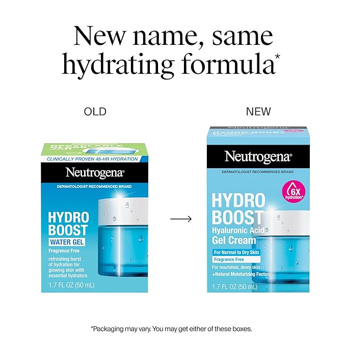 Neutrogena Hydro Boost Skincare Set, Hydro Boost Fragrance Free Gel Cream Face Moisturizer, 1.7 fl oz, & Trial Size Hydro Boost Fragrance Free Hydrating Gel Facial Cleanser, 0.5 fl oz