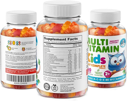 DR. MORITZ Kids Multivitamin Gummies 14 Essential Vitamins Daily Supplement for Ages 2+ Vitamin A C D E Vegetarian B6 B12 Zinc Biotin Gummy Multivitamins for Children- All Natural Chewables -120 Count