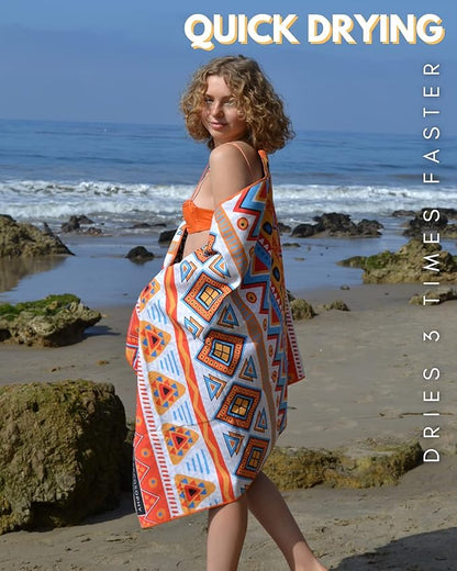 ECCOSOPHY Microfiber Beach Towel - Sand Free Towels 71x35 in