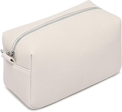PU leather Organizer Bag Lightweight Cosmetic Bag with Ring Clasp Perfect Travel Makeup Bag for Women (French Oak/PU)