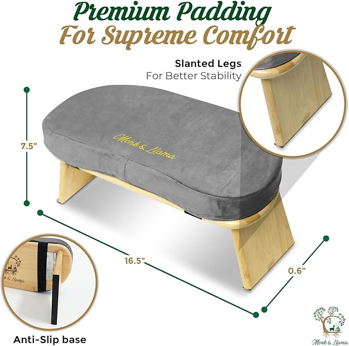 Monk & Llama Meditation Bench - Kneeling Bamboo