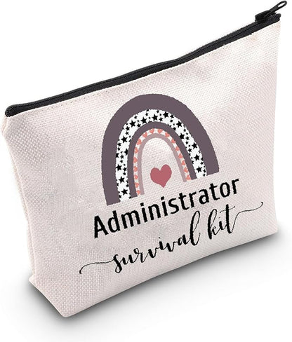 POFULL Admin Gift Office Worker Gift Admin Job Gift Administrator Survival Kit Cosmetic Bag Administrator Appreciation Gift (Administrator bag)