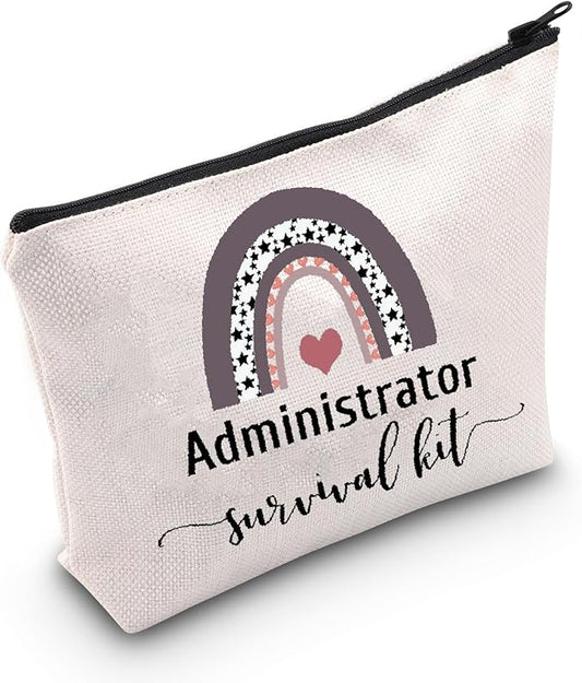 POFULL Admin Gift Office Worker Gift Admin Job Gift Administrator Survival Kit Cosmetic Bag Administrator Appreciation Gift (Administrator bag)