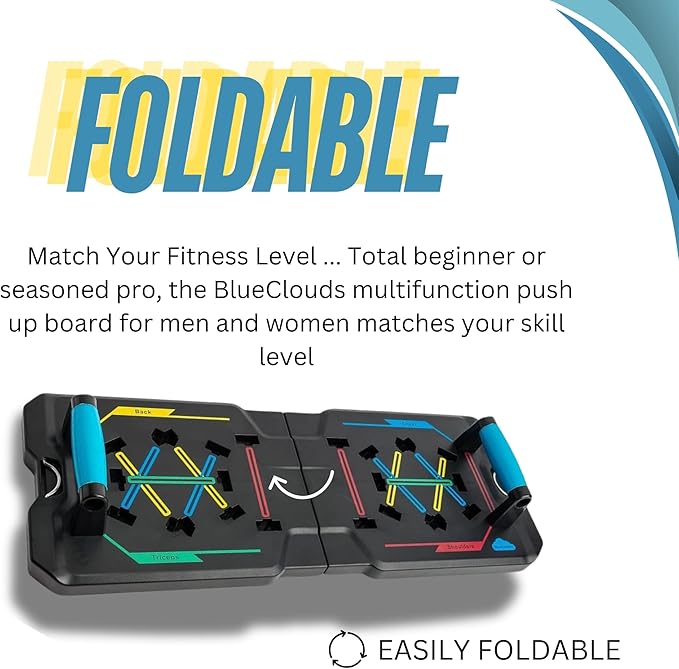 BlueClouds Push Up Board and Pilates Bar Kit