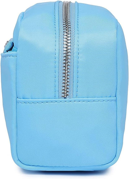 Nylon Female cosmetic bags Canvas toiletry bags Wash bags with large capacity Simple design (Nylon/Sky Blue)