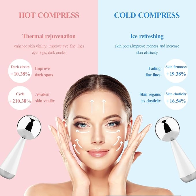 Cryo Sticks for Face - Facial Skin Care Tools for Women Face Eyes, Ice Globes-Cooling Massage Tools, Ice Globes for Face - 360 Rotating Unbreakable Stainless Steel Cooling Face Globes