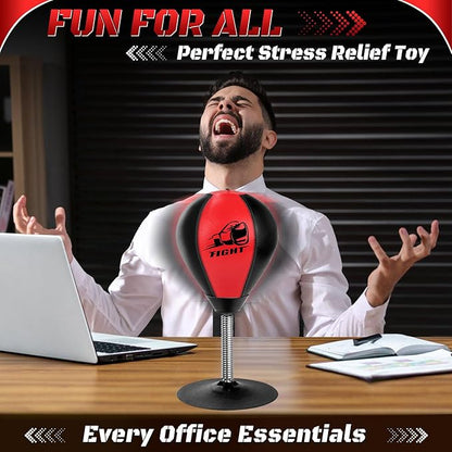 Desktop Punching Bag, Stress Relief Boxing Bag Speed Balls, Desk Punching Bag Stress Buster-Super Suctions to Your Desk, Christmas Thanksgiving White Elephant Gifts for Boss or Coworker