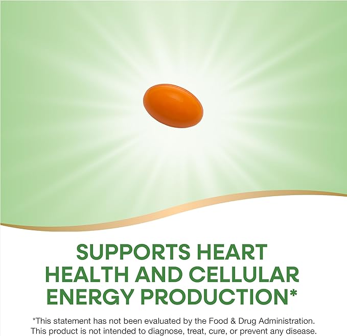 Nature's Way CoQ10 with Ubiquinone, Supports Heart Health*, Supports Cellular Energy Production*, 100 mg per Serving, 120 Softgels (Packaging May Vary)