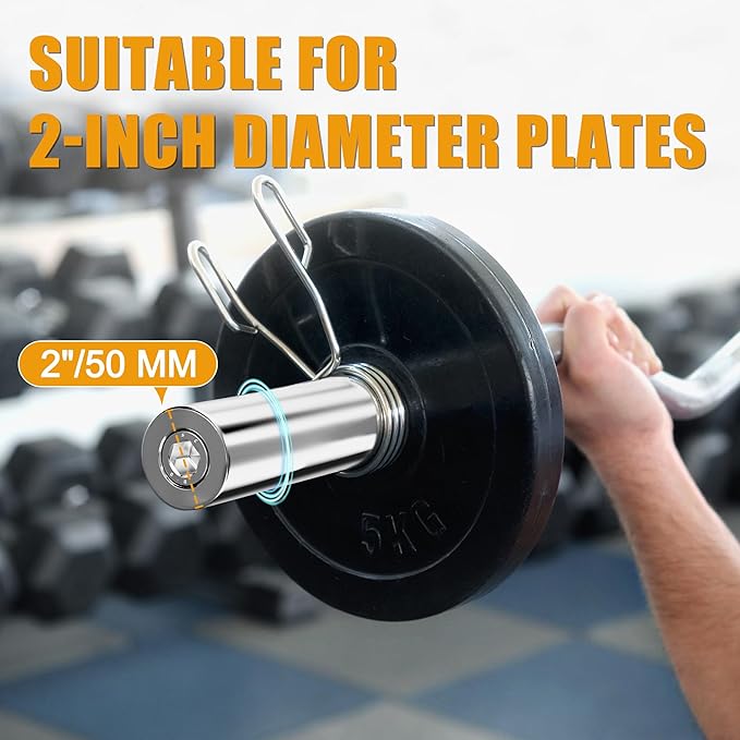 Olympic Barbell EZ Bar Curl Bar 4ft/5ft/7ft 2 Inch (300lb/330lb/400lb/700lb/1000lb/1500lb)