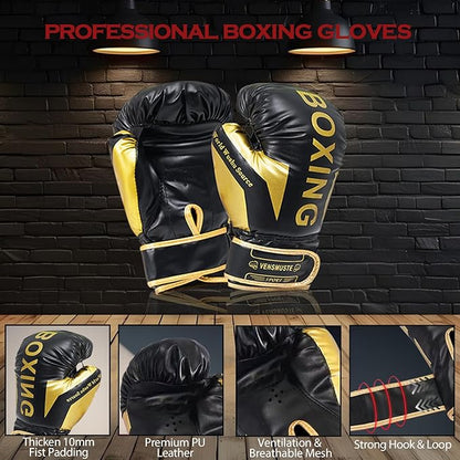 Punching Bag for Adults, 4ft Heavy Boxing Bag Set with 12oz Boxing Gloves, MMA Karate Kickboxing Boxing Home Gym Martial Art - Unfilled