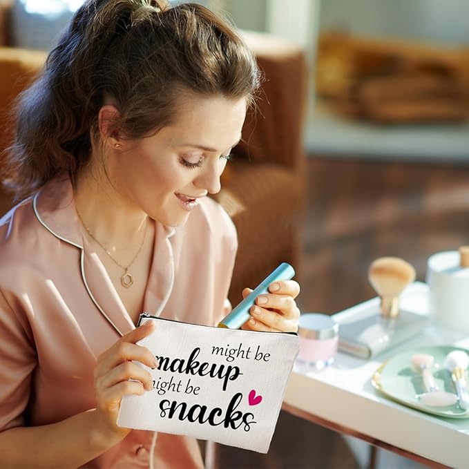 Might Be Makeup Might Be Snakes Funny Makeup Bag Gift for Women Inspirational Cosmetics Pouch for Purse Travel Bag Cases for Toiletries Accessories Organizer
