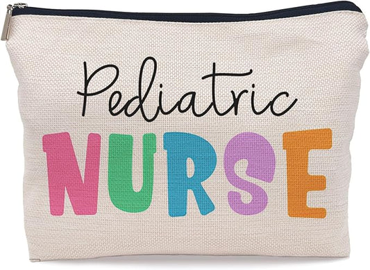 Pediatric Nurse Colorful Makeup Bag, Practitioner Gifts Cosmetic Bag for Women, Appreciation Gifts