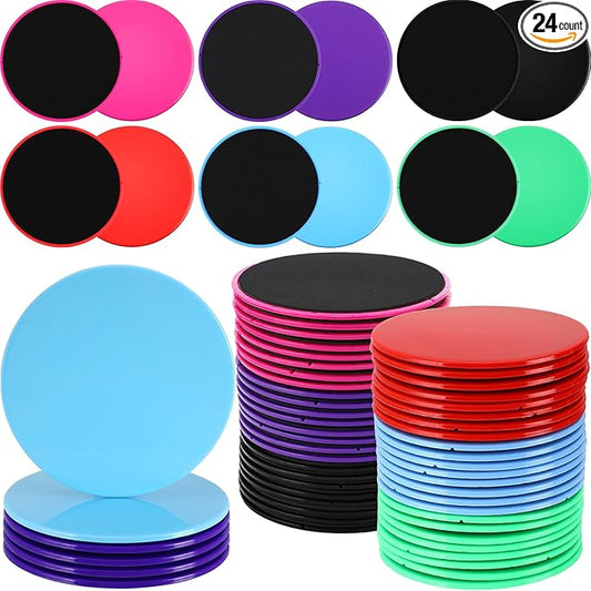 Shappy 24 Pairs Exercise Sliders Bulk Workout Sliders