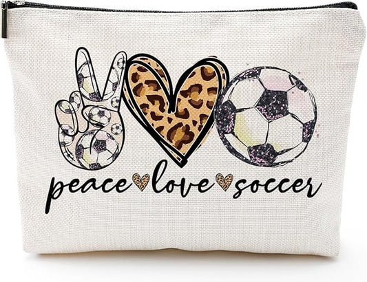 Soccer Gifts Makeup Bag - Inspirational Gift for Soccer Lovers ， Ideal for Mom, Grandma, Sister, Coworker, Friend, BFF | Birthday or Any Occasion ， Women's Gift