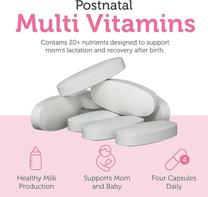 Zahler Postnatal Vitamins for Women - Breastfeeding Supplements for Moms - Lactation Supplement Support with Milk Thistle, Fenugreek, Raspberry Leaf - Non-GMO Kosher Postpartum Vitamins (120 Tablets)