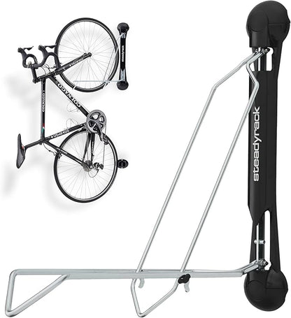 Steadyrack Bike Rack - Classic Vertical Wall Mount for Garage, East Lift Indoor Bike Storage Solution for Home, Bicycle Hangers for Garage Can Hold up to 77 lbs