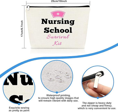 Nursing School Gifts Cosmetic Bag Gift Nurse Gifts for Women Nurse Makeup Bag Practitioner Gift Nurse Appreciation Gift Nurses Day Birthday Graduation Gift for Nurse Nursing Student Makeup Pouch