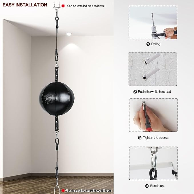 InnoLife Double End Punching Ball Striking Punching Bag Kit, Speed Striking Reflex Kit with Bungee Cords Perfect for Reaction, Agility, and Hand Eye Coordination Training