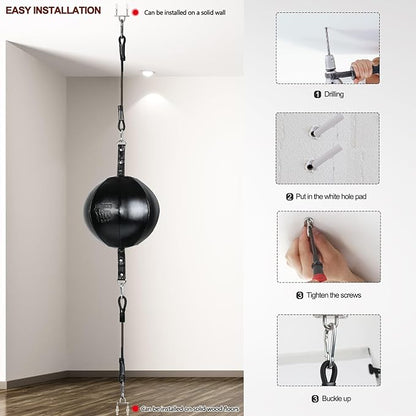 InnoLife Double End Punching Ball Striking Punching Bag Kit, Speed Striking Reflex Kit with Bungee Cords Perfect for Reaction, Agility, and Hand Eye Coordination Training