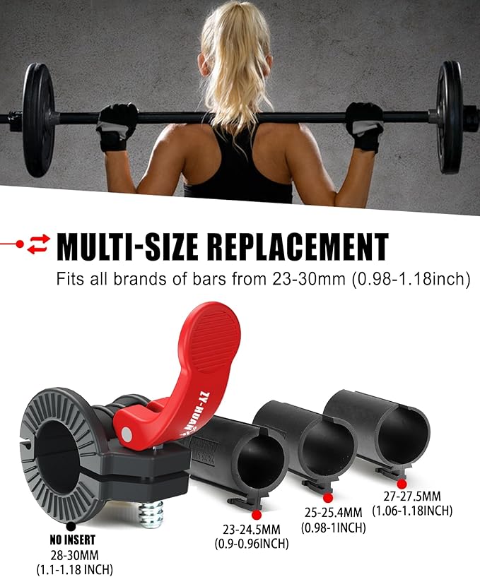 Pro Barbell Clips 1 inch Barbell Clamps 0.9-1.18inch