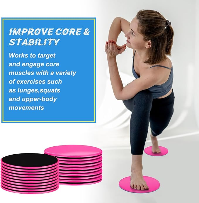 Jenaai 24 Pcs (12 Pairs) Core Sliders Exercise