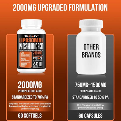2000mg Liposomal Phosphatidic Acid Muscle Builder (PA), High Absorption Muscle Building Supplements for Men & Women | Muscle Gainer, mTOR Protein Synthesis & Lean Muscle, Strength, 10 Pack