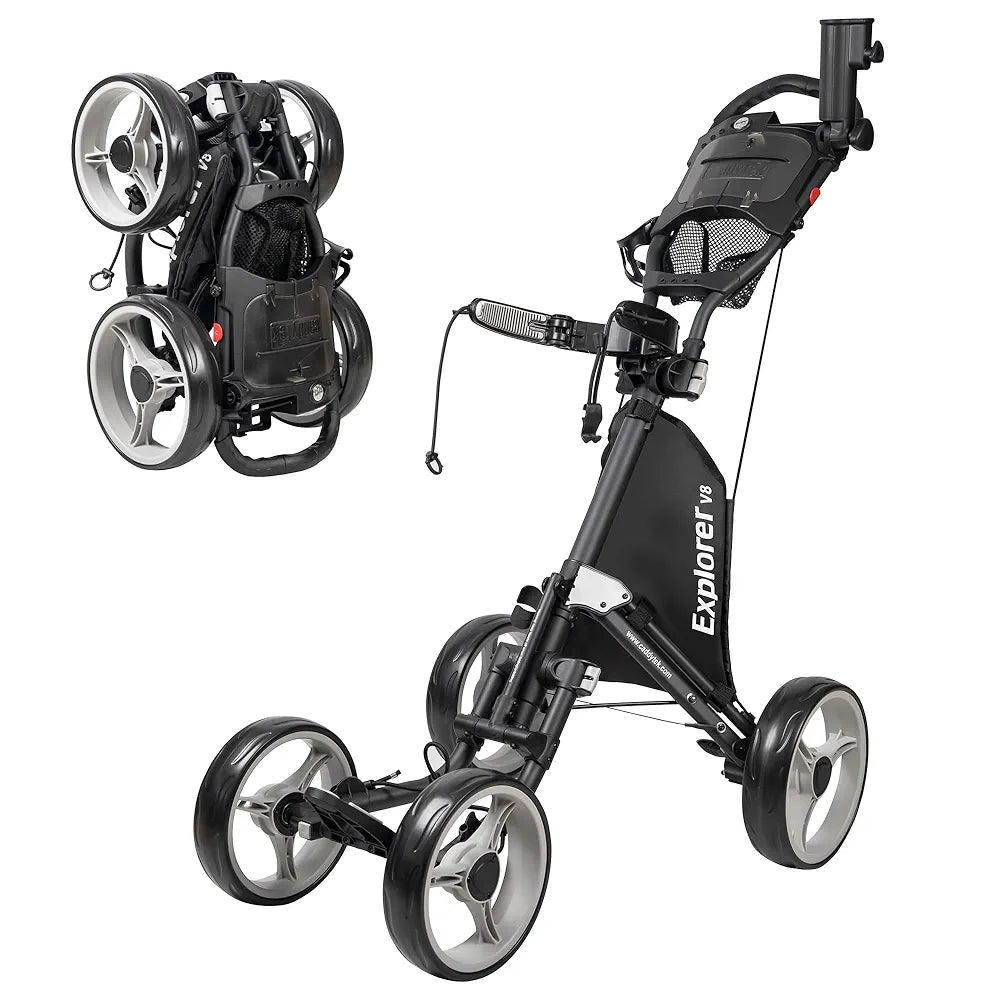 CaddyTek Explorer V8 - SuperLite 4 Wheel Golf Push Cart, Explorer Version 8
