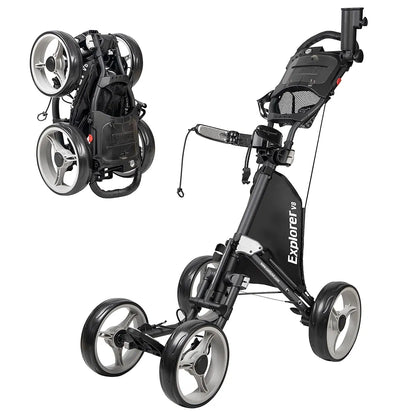 CaddyTek Explorer V8 - SuperLite 4 Wheel Golf Push Cart, Explorer Version 8