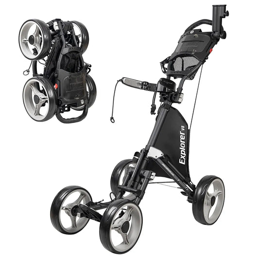 CaddyTek Explorer V8 - SuperLite 4 Wheel Golf Push Cart, Explorer Version 8