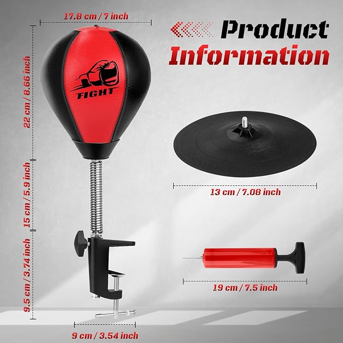 Desktop Punching Bag, Stress Relief Boxing Bag Speed Balls, Desk Punching Bag Stress Buster-Super Suctions to Your Desk, Christmas Thanksgiving White Elephant Gifts for Boss or Coworker