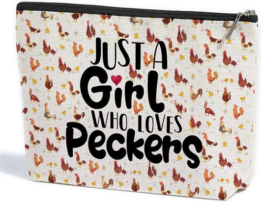 ZHAMEN Chicken Decor Chicken Accessories Makeup Bag Chicken Gifts for Chicken Lovers Makeup Pouch Birthday Gifts for Women Chicken Mom Lady Friends Besties Sisters Cosmetic Travel Bag