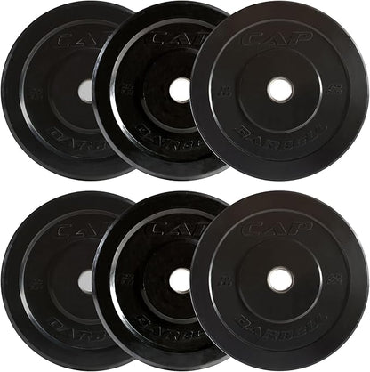 CAP Barbell 2-Inch Olympic Bumper Plate Weight Set 100-370 lbs