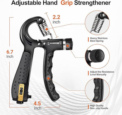Grip Strength Trainer Kit (5 Pack) Adjustable Resistance
