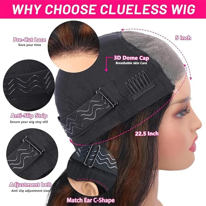 Glueless Wigs Human Hair Pre Plucked Pre Cut 1b/30 Lace Front Wigs Human Hair Wear And Go Ombre Curly Bob Wig 7x5 Lace Closure Wig Pre Everything Highlight Deep Wave Wig Human Hair 170% Density 10inch