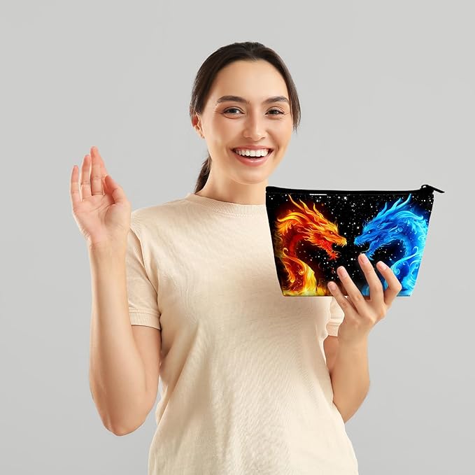 Travel Makeup Bag Large Capacity Cosmetic Bag Dragon Portable Make Up Bag Organizer for Women Travel Essentials