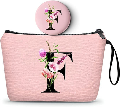 SEAMOON Birthday Thank You Appreciation Monogrammed Gifts for Mom Aunt Teacher Sister Friend Coworkers Bride Bridesmaid Makeup Cosmetic Bag with Mirror Mothers Day Christmas Graduation F