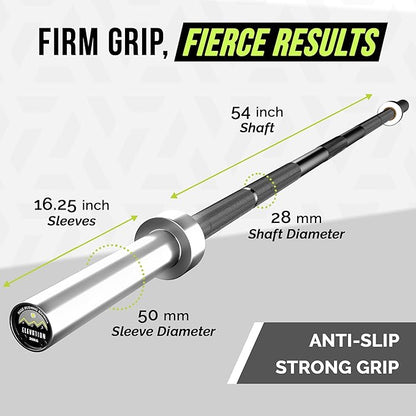 Black Men’s Elevation Barbell (7FT) (44LBS Bar Weight) (1500LBS Weight