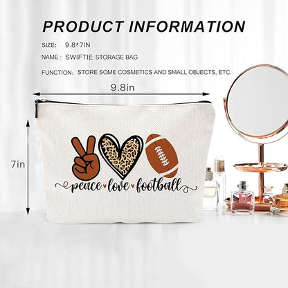 Football Gifts Makeup Bag - Inspirational Gift for Football Lovers ， Ideal for Mom, Grandma, Sister, Coworker, Friend, BFF | Birthday or Any Occasion ， Women's Gift