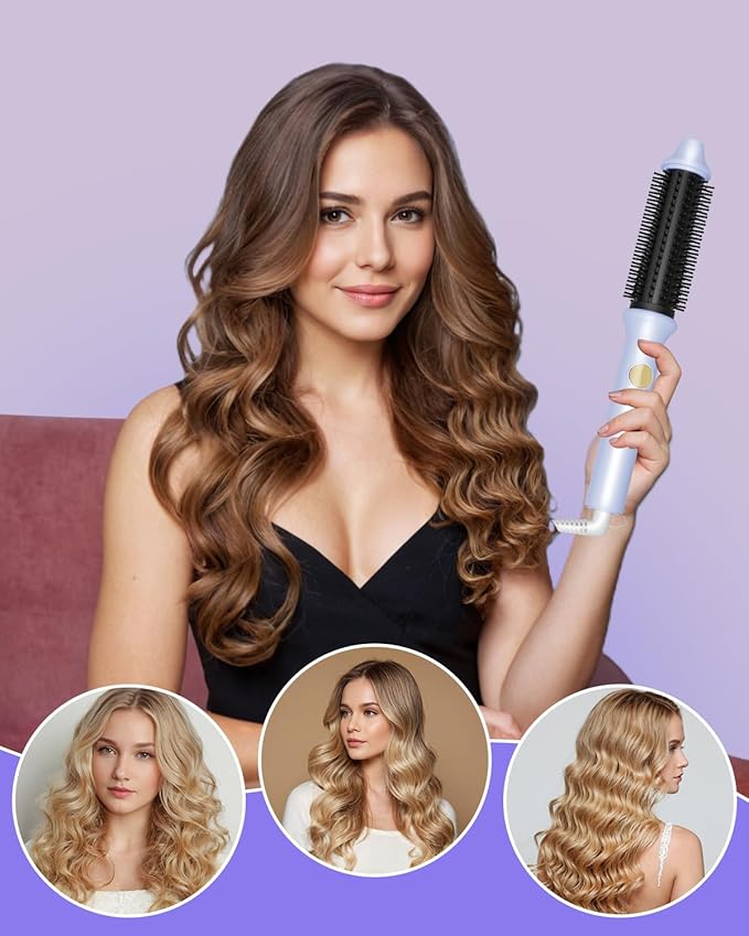 Thermal Brush, 1.26 Inch Curling Iron Brush with 10 Adjustable Heat Settings, Dual Voltage for Travel, Easy to Create Curling, Smooth Hair, Less Frizz