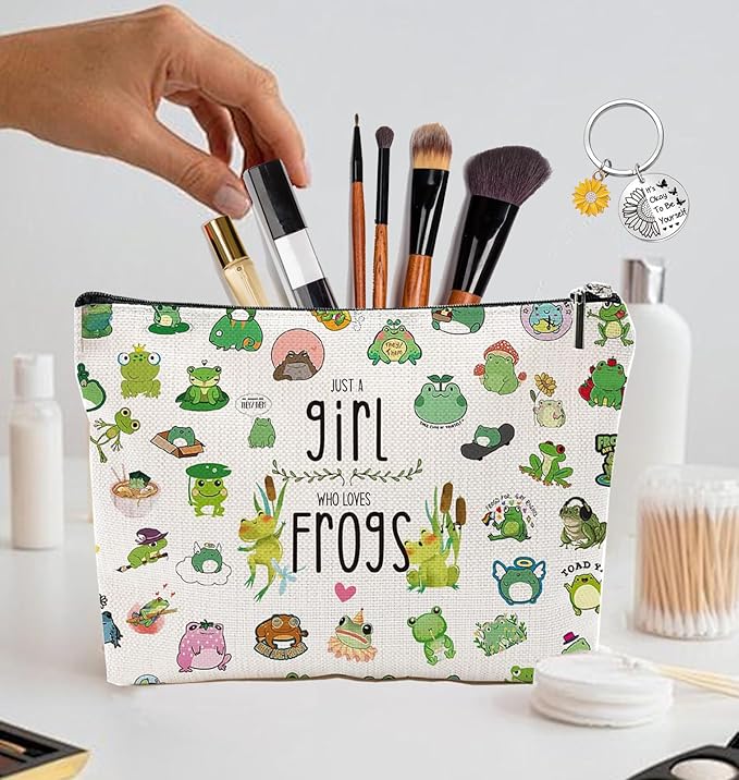 Flog Cosmetic Bag Zipper Pouch - Just A Girl Who Loves Makeup Bag Gift