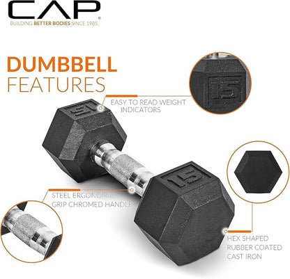 CAP Barbell 150 lb Dumbbell Set with 2-Tier Rack | Multiple Options
