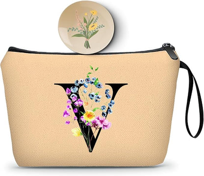 SEAMOON Maid of Honor Friendship Birthday Gifts for Women Her Aunt Sister Bridesmaid Coworkers Bride Personalized Makeup Cosmetic bag with Mirror Mothers Day Christmas Graduation V