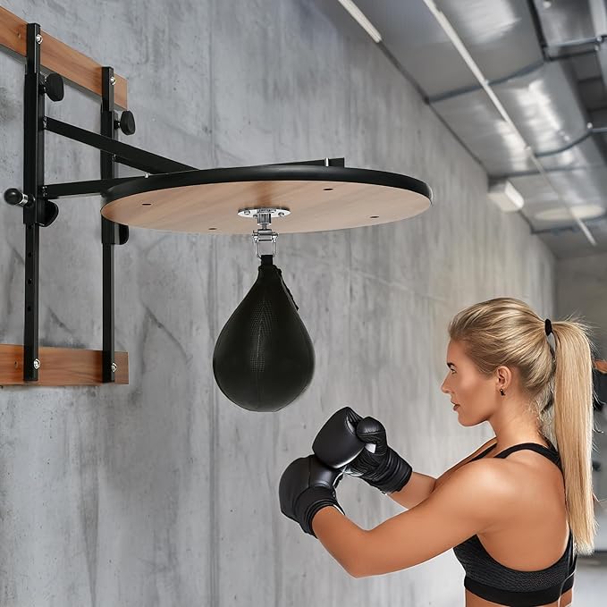 Speed Bag, Speed Bags for Boxing, Speedbag, Speedbag Platform, Punching Bags, Wall Mount Stand, Adjustable Height, Training Equipment, Wall Mounted Kit, Black Swivel Ball, Home, Gym, Professional