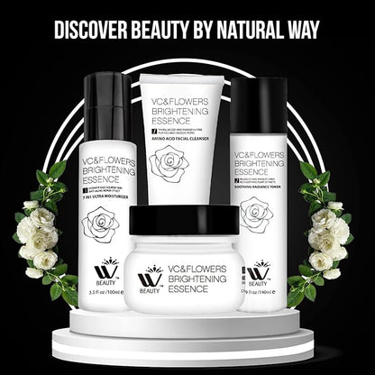 WBM Skincare Beauty Kit -Facial Cleanser & Facial Moisturizer for Sensitive Skin, Witch Hazel Facial Toner with Aloe Vera Formula, Anti-Aging Night Cream for Daily Cleansing & Refreshing Skin