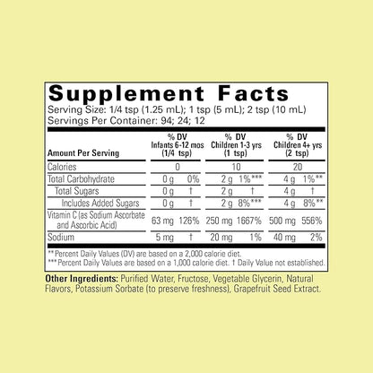 CHILDLIFE ESSENTIALS Kids Vitamin C - Liposomal Vitamin C Liquid for Kids, Toddlers & Babies, Pure Vitamin C Supplement, Immune System Support, Natural Orange Flavor, 4 Fl Oz (Pack of 1)
