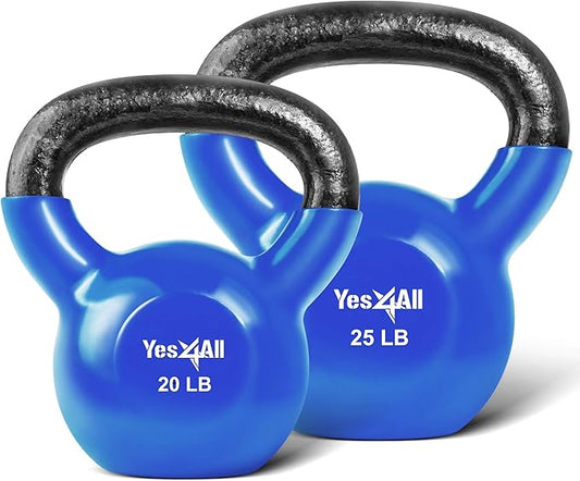 Yes4All Kettlebell Set Vinyl Coated Weights Combo