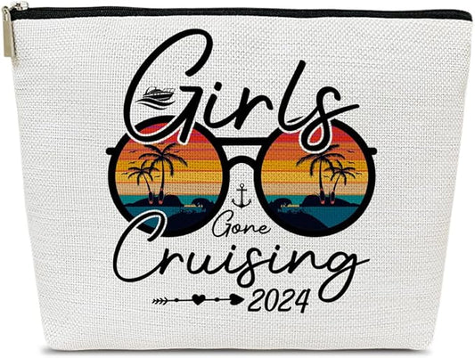 Cruise Lover Makeup Bag Summer Vacation Gift, Cosmetic Bag Travel Organizer Zipper Pouch For Family, Beach Lovers, Cruise Travel Gift and Beach Theme Decor