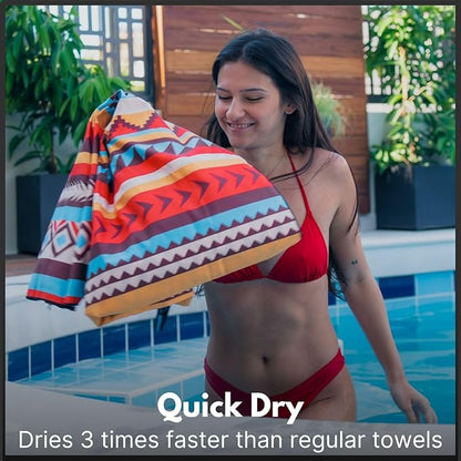 ECCOSOPHY Microfiber Beach Towel - Sand Free Towels 71x35 in