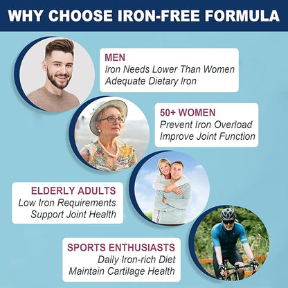 Multivitamin for Women 50+ & Men, Sugar Free Methylated Multivitamin Gummies with Glucosamine Chondroitin MSM for Senior, Chewable Multi Vitamin D3 K2 & A C E, B Complex, Algae Calcium Magnesium